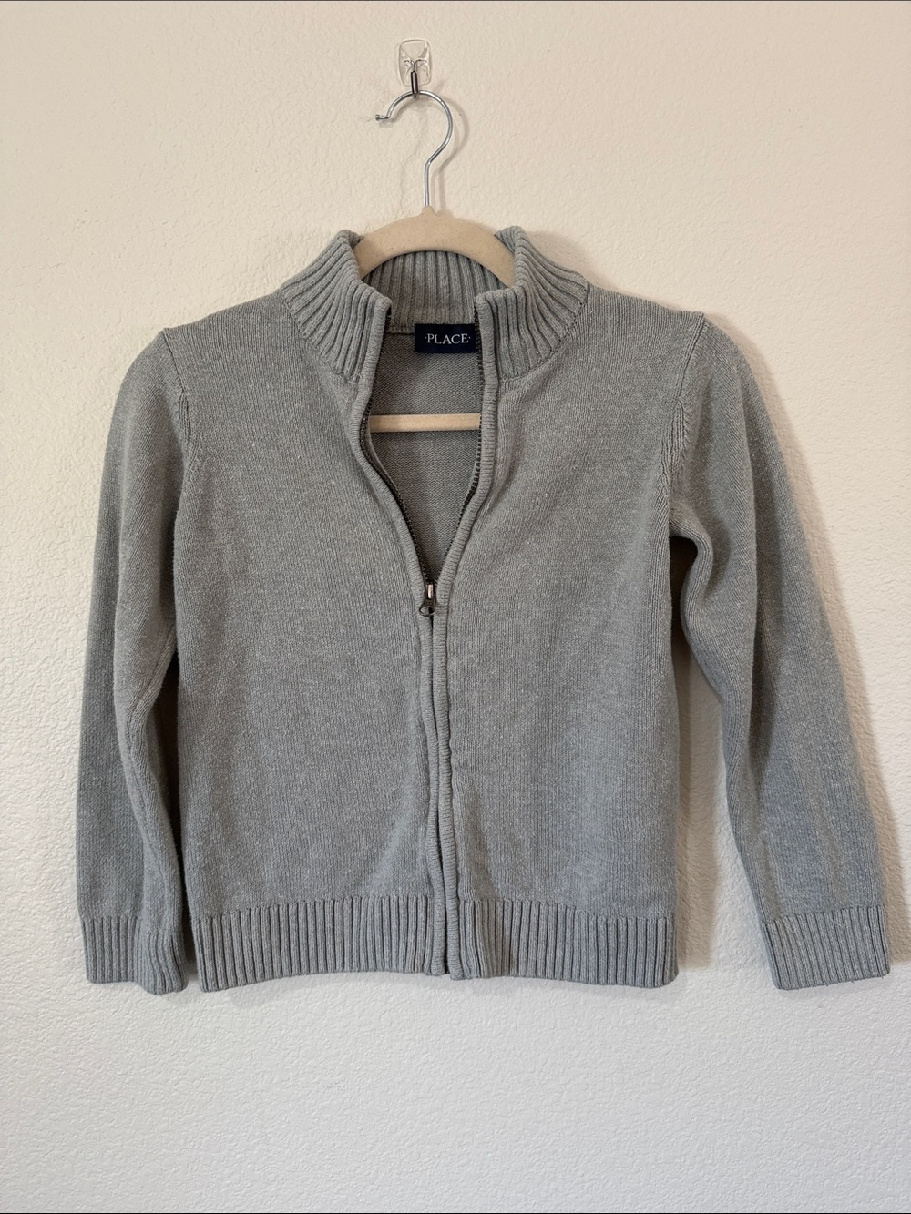 The Childrens Place Gray Zip-Front Sweater